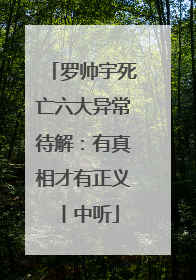 罗帅宇死亡六大异常待解：有真相才有正义丨中听